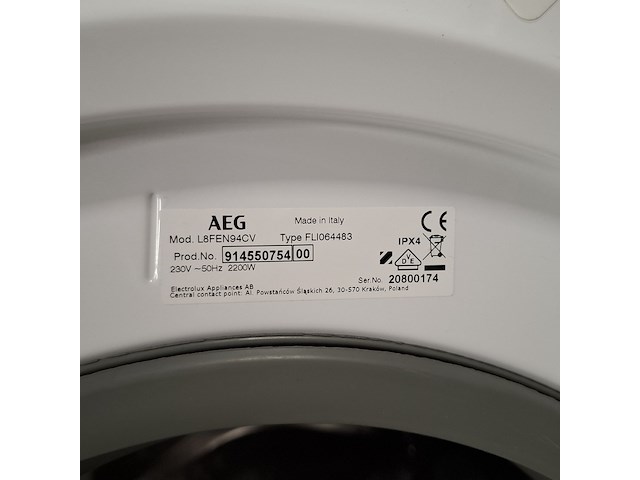 Wasmachine, aeg, fli064483 | 8000 series | 9 kg | a+++ - afbeelding 8 van  8