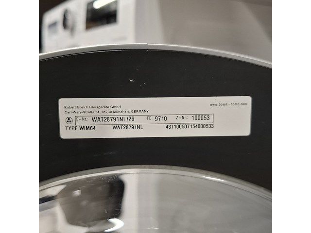 Wasmachine, bosch, wat2879nl/26 | serie 6 | 8 kg | a+++, wit - afbeelding 9 van  9