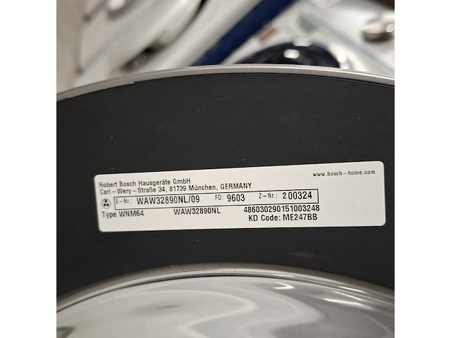 Wasmachine, bosch, wnm64 | serie 8 | 9 kg | a+++, wit - afbeelding 9 van  9
