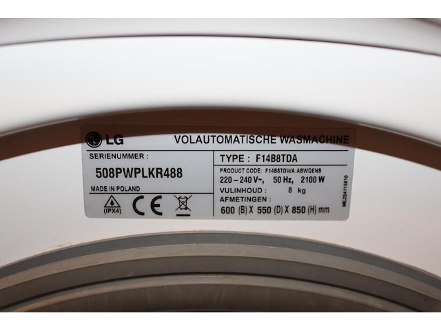 Wasmachine lg type directdrive max. 8 kg. - afbeelding 5 van  5