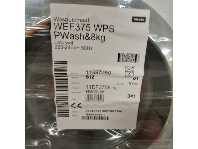 Wasmachine, miele, wef375 wps - afbeelding 8 van  8