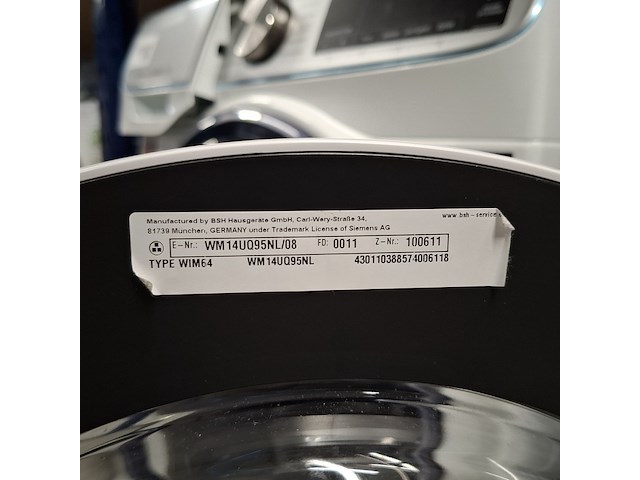 Wasmachine, siemens, wm14uq95nl/08 | iq500 | 9 kg | a+++ - afbeelding 7 van  8