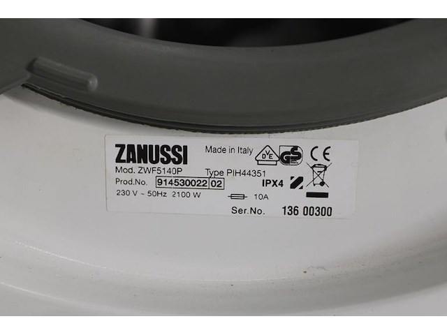 Wasmachine zanussi model zwf5140p. - afbeelding 3 van  3