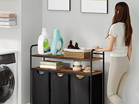 Wasmandmeubel met 3 46 liter zakken hzuaneri, zwart/antraciet - afbeelding 2 van  4