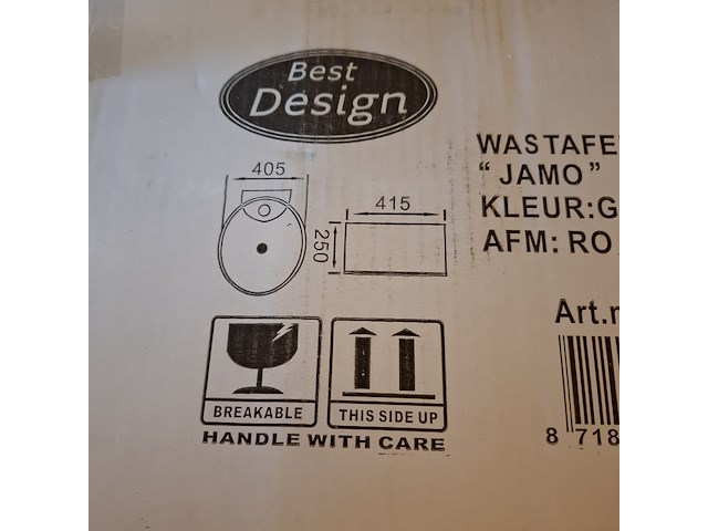 Wastafel best design, jamo, glans wit - afbeelding 6 van  6