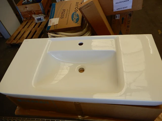 Wastafel, geberit, renova plan, wit, 1000x480 - afbeelding 2 van  5