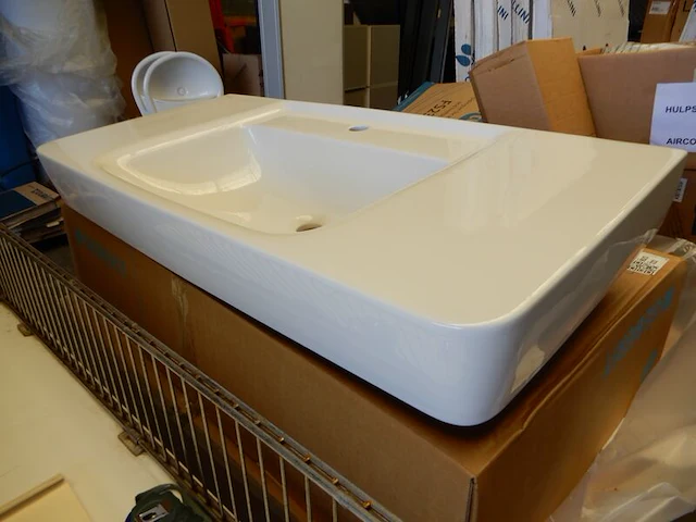 Wastafel, geberit, renova plan, wit, 1000x480 - afbeelding 3 van  5