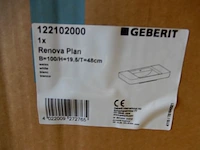 Wastafel, geberit, renova plan, wit, 1000x480 - afbeelding 5 van  5