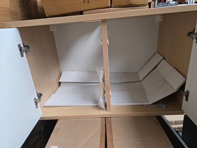 Wastafel kast badkamermeubel uni, houtkleur - afbeelding 4 van  9