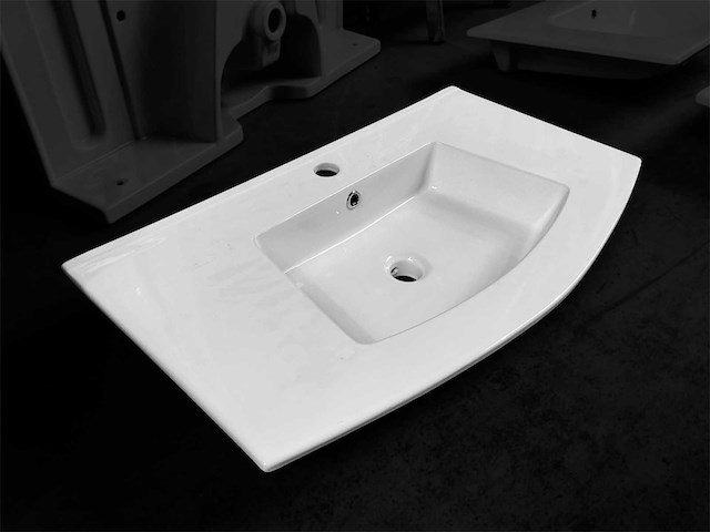 Wastafel keramisch 81x46 cm - afbeelding 1 van  2