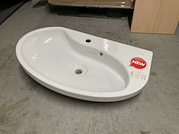 Wastafel keramisch wit 80x45cm - afbeelding 2 van  3