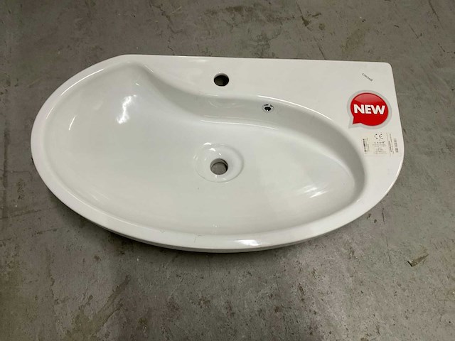 Wastafel keramisch wit 80x45cm - afbeelding 3 van  3