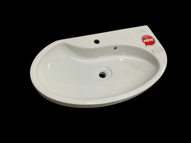 Wastafel keramisch wit 80x45cm - afbeelding 1 van  3