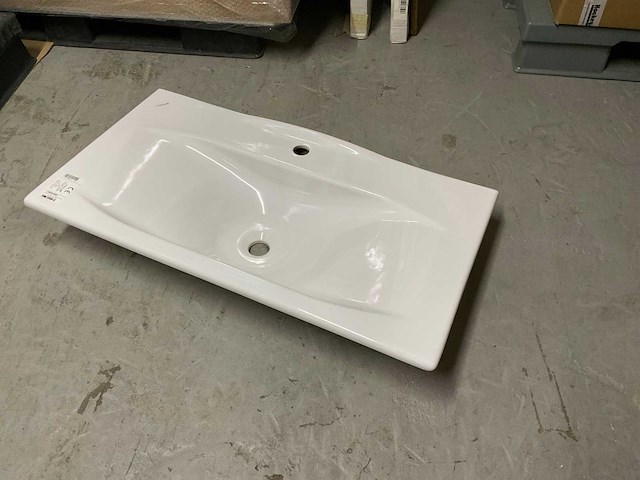 Wastafel keramisch wit 84x44cm - afbeelding 1 van  3