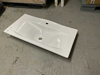 Wastafel keramisch wit 84x44cm - afbeelding 1 van  3