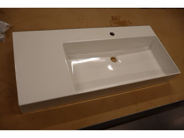 Wastafel met zijplateau, wit - afbeelding 1 van  5