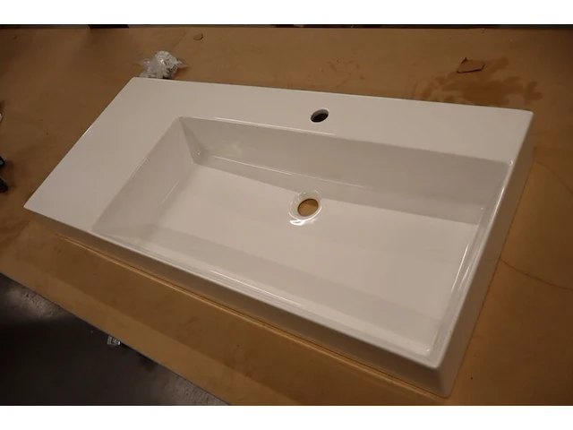 Wastafel met zijplateau, wit - afbeelding 2 van  5