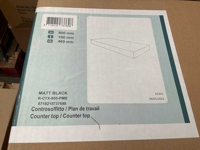 Wastafel schap zwart 80cm - afbeelding 4 van  4