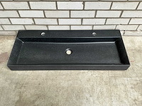 Wastafel zwart 100 x 40 cm - afbeelding 2 van  4