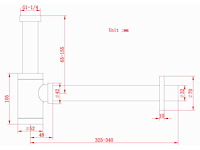 Wastafelkraan - vonato - tarino - 0 - afvoer siffon inbouw - afbeelding 2 van  3