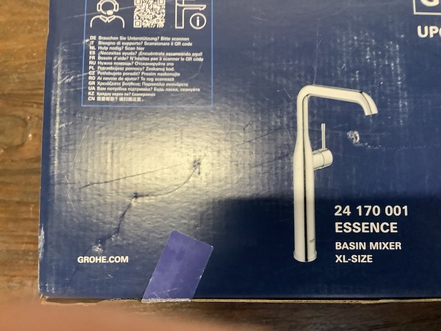 Wastafelkraan hoge draaibare uitloop, grohe, essence, chroom - afbeelding 4 van  4