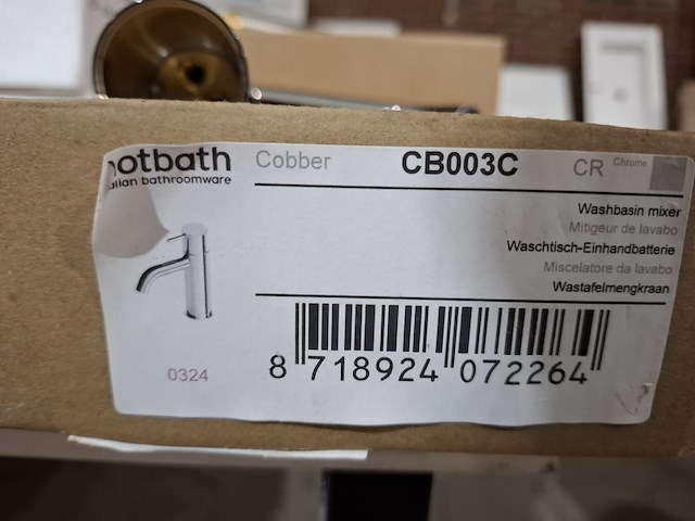 Wastafelkraan hotbath, cobber, chroom - afbeelding 4 van  4