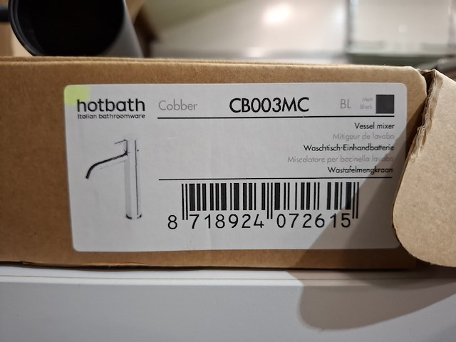 Wastafelkraan hotbath, cobber, matzwart - afbeelding 4 van  4