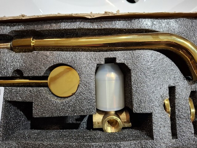 Wastafelkraan inbouw, glans goud - afbeelding 3 van  3