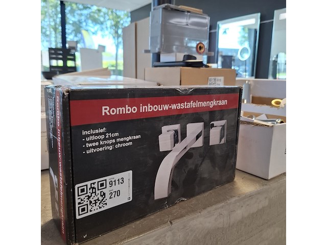 Wastafelkraan, rombo, inbouw, chroom - afbeelding 2 van  3