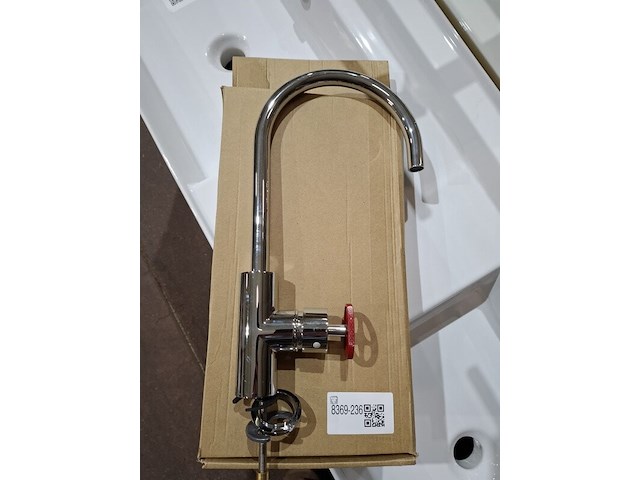 Wastafelkraan vt wonen, brandkraan, rood/chroom - afbeelding 1 van  4