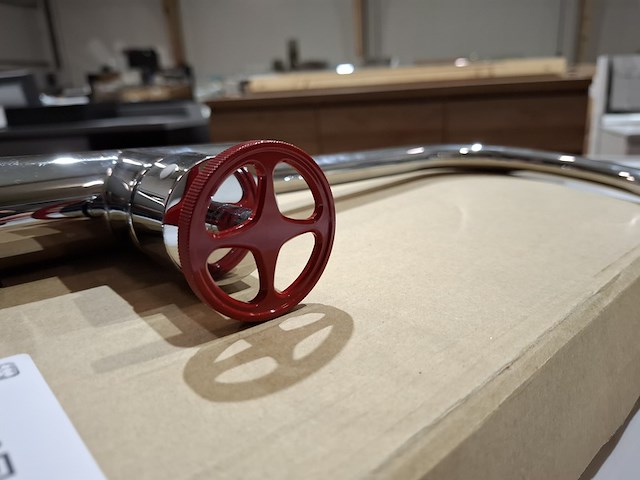 Wastafelkraan vt wonen, brandkraan, rood/chroom - afbeelding 3 van  4