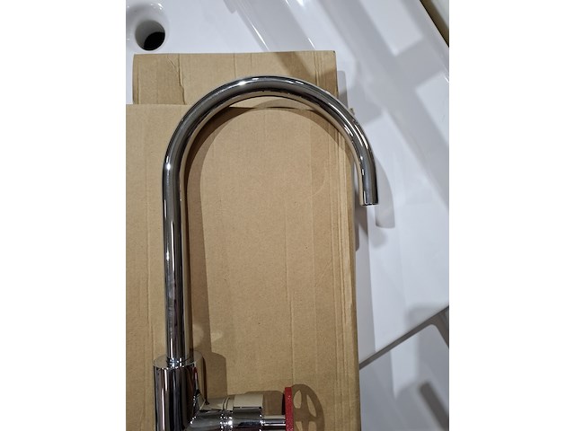 Wastafelkraan vt wonen, brandkraan, rood/chroom - afbeelding 4 van  4