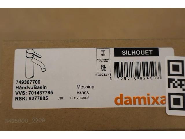 Wastafelmengkraan damixa, silhouet 749307700, messing pvd / gepolijst messing - afbeelding 2 van  5
