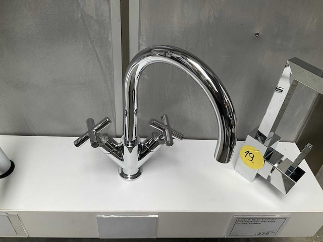 Wastafelmengkraan met kruisgreep chroom - afbeelding 4 van  5