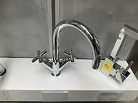 Wastafelmengkraan met kruisgreep chroom - afbeelding 4 van  5