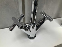 Wastafelmengkraan met kruisgreep chroom - afbeelding 5 van  5