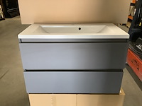 Wastafelonderbouw 90 cm + 1 wastafel, lunik 245118, grijs - afbeelding 1 van  8