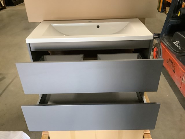 Wastafelonderbouw 90 cm + 1 wastafel, lunik 245118, grijs - afbeelding 2 van  8