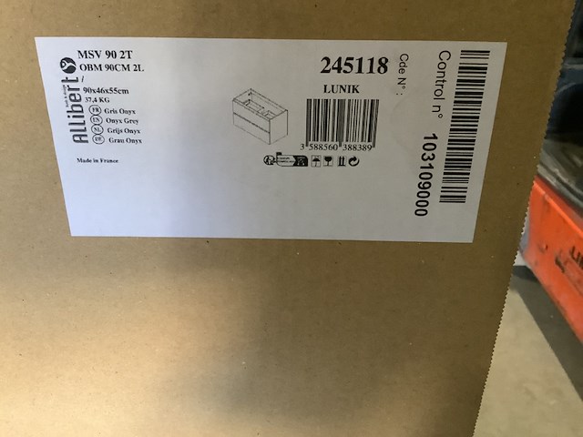 Wastafelonderbouw 90 cm + 1 wastafel, lunik 245118, grijs - afbeelding 8 van  8