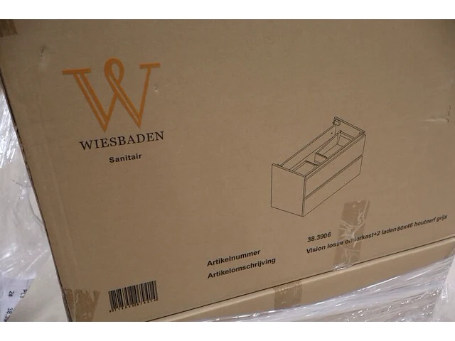 Wastafelonderkast met 2 laden wiesbaden, vision 38.3906, houtnerf grijs - afbeelding 5 van  6