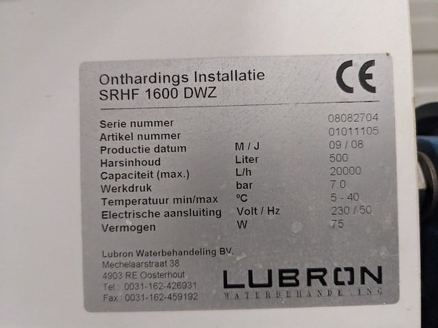 Water behandelings-installatie, lubron, ck07.400 hp/sp, blauw, 2008 - afbeelding 3 van  48