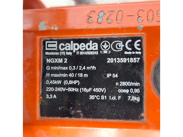 Waterbedpomp - 230v, calpeda, ngxm 2, 2014 - afbeelding 8 van  8