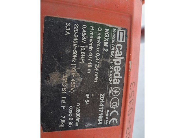 Waterbedpomp - 230v calpeda, ngxm 2, bouwjaar 2014 - afbeelding 5 van  5