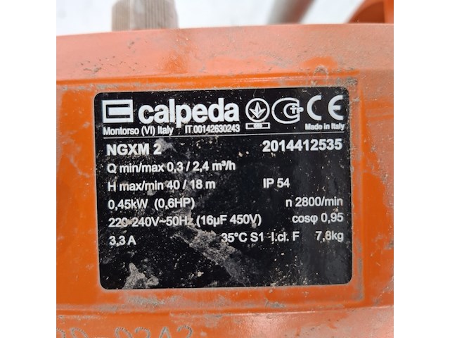 Waterbedpomp 230v incl. aanzuigslang~ calpeda, ngxm 2, bouwjaar 2014 - afbeelding 6 van  6