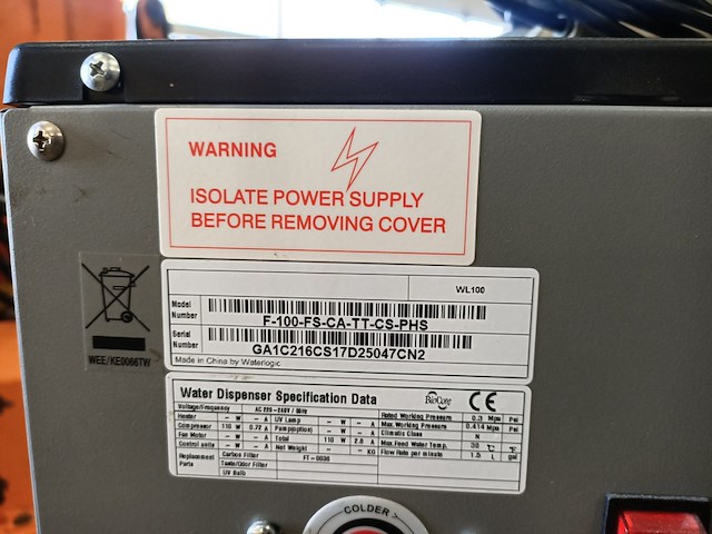 Waterdispenser, waterlogic, f100 - afbeelding 7 van  10