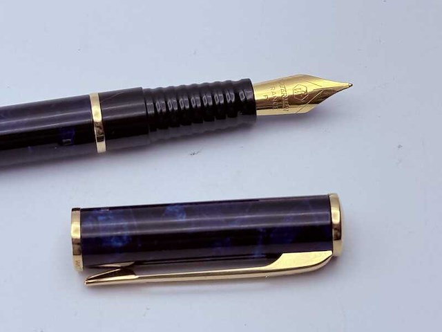 Waterman laureat ii vulpen blue marble - afbeelding 3 van  7