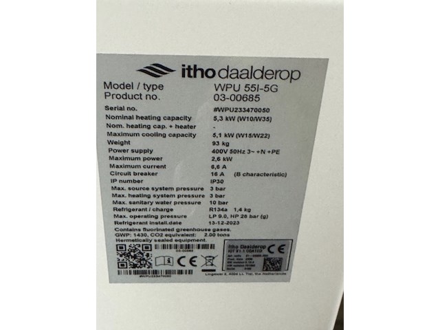 Water/water warmtepomp, wpu45 5g - afbeelding 6 van  7