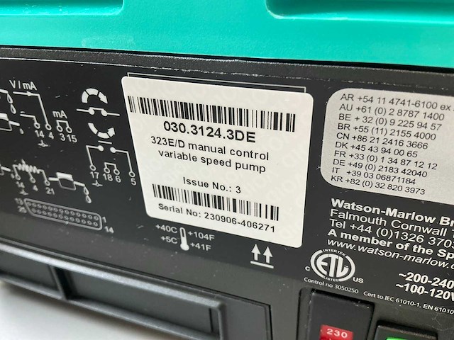 Watson marlow 323/120u peristaltiekpomp - afbeelding 7 van  9