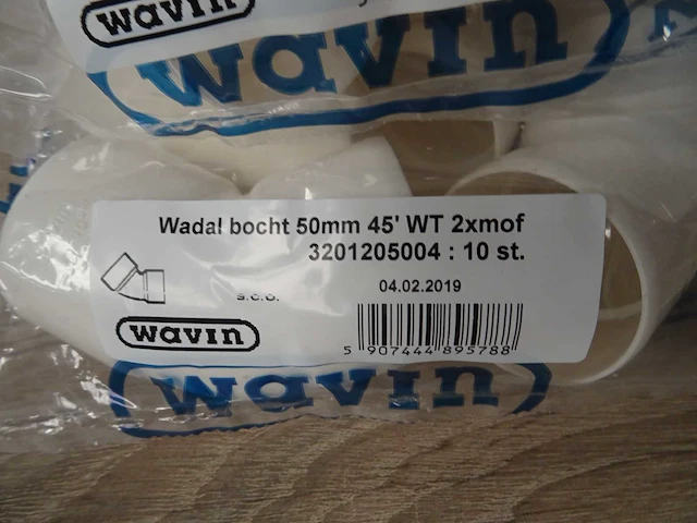 Wavin wadal - pvc bocht 45° (60x) - afbeelding 3 van  3
