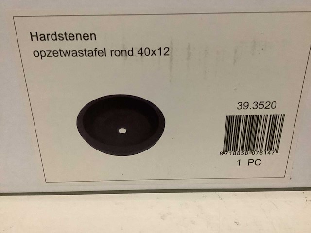 Wb - 39.3520 - hardstenen opzetwastafel rond 40x12 cm - afbeelding 2 van  6